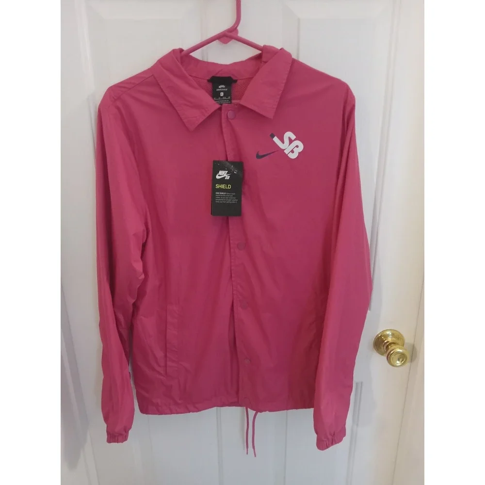 Nike SB Men's Shield Hot Pink Nylon Windbreaker Skate Jacket Size XSmall‎ New